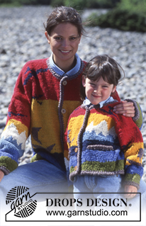 DROPS 39-25 - DROPS jacket with landscape pattern in “Handspun Alpaca”. Child or adult size. 

