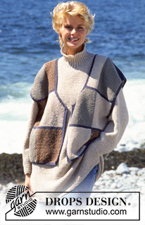 DROPS 39-9 - DROPS jumper in garter st and waistcoat in square pattern and garter st in “Silke-Tweed”.  