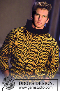 DROPS 4-3 - DROPS men ’s jumper with pattern in “Karisma Superwash”. Size M – L.