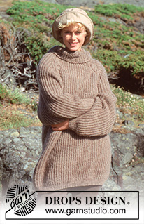 The Big Cozy / DROPS 40-11 - DROPS jumper with cables and false English rib in “Alpaca” and Kid Silk. Long or short version. Size S – L.