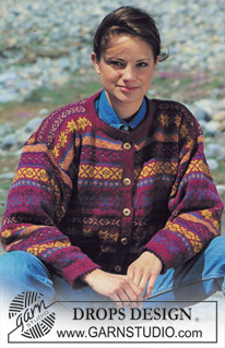DROPS 40-12 - DROPS jacket with pattern borders in “Alpaca”.  