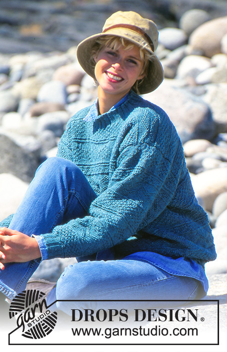 Water Textures / DROPS 40-8 - DROPS Dame og herresweater i Karisma med struktur
