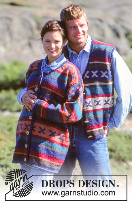 Hugs all Around / DROPS 40-9 - Knitted jacket with nordic pattern in DROPS Alaska. Size S - L.