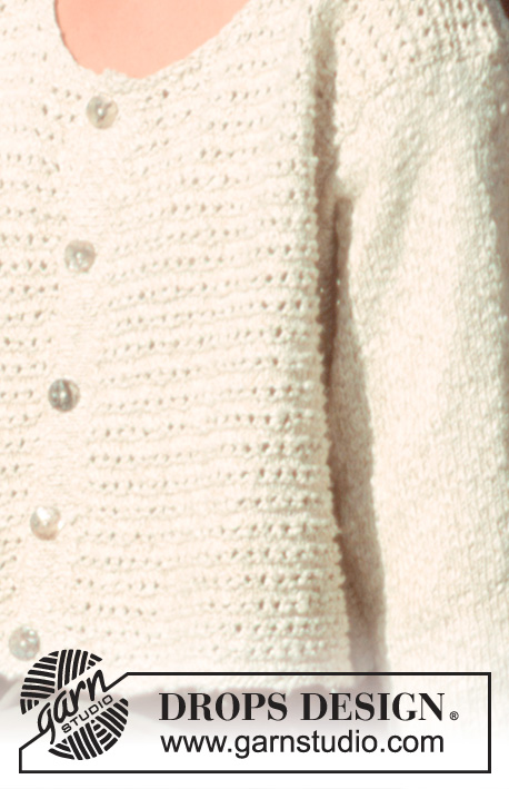 Sand Textures / DROPS 41-1 - Jakke i Bomull-Lin med struktur
