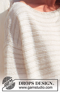Watching Boats / DROPS 41-10 - DROPS jersey in Bomull-Linn with stripes