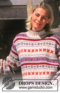 Pullover Ben / DROPS 43-13 - Naisen ja miehen kuviollinen pusero DROPS Silke-tweed- ja Alpaca-langoista.