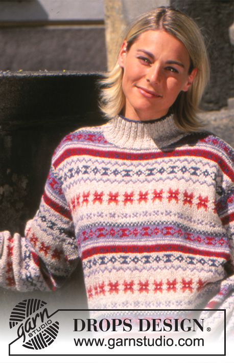 Pullover Ben / DROPS 43-13 - Naisen ja miehen kuviollinen pusero DROPS Silke-tweed- ja Alpaca-langoista.