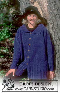 DROPS 44-5 - DROPS Jacket in Cotton Chenille with collar.