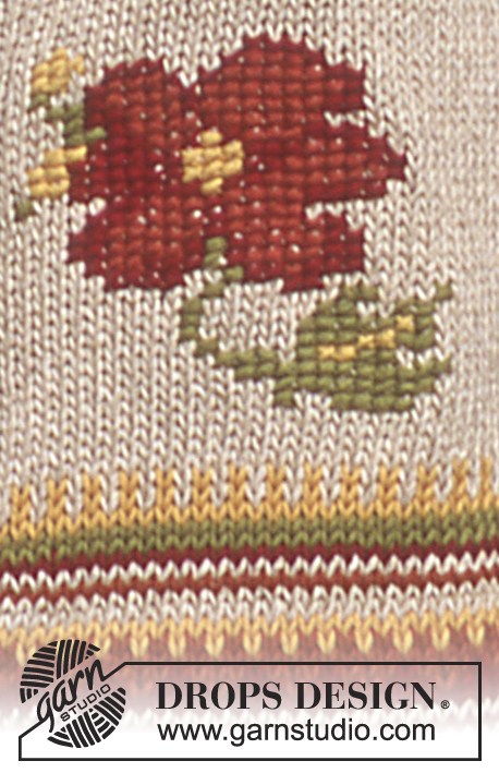 Mediterranean Rose / DROPS 46-11 - DROPS Jacket in Bomull-lin and Muskat with edges and flowers 