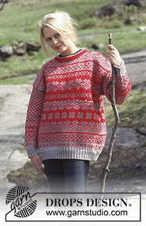 Huldra / DROPS 47-3 - DROPS Jumper with pattern borders in Karisma Superwash.