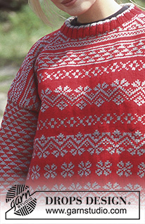 Huldra / DROPS 47-3 - DROPS Jumper with pattern borders in Karisma Superwash.