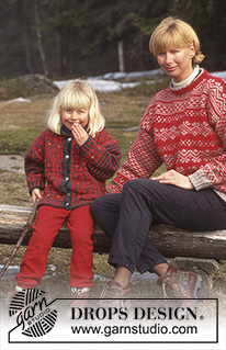 Lille Sonja / DROPS 47-4 - DROPS Cardigan for children with diamond and stripe pattern in Karisma Superwash.