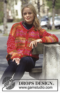 Maypole / DROPS 48-4 - Cardigan in Karisma Superwash with borders. Short or long version. 