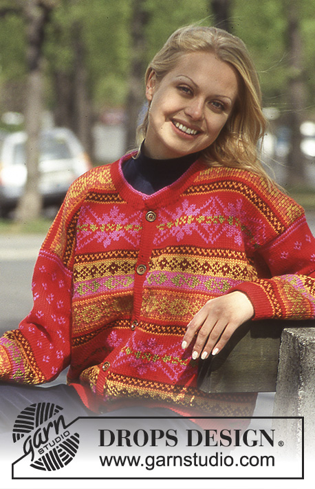 Maypole / DROPS 48-4 - Cardigan in Karisma Superwash with borders. Short or long version. 