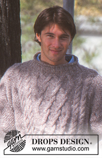 Cionnaith / DROPS 48-9 - Sweater in Angora-Tweed with cables.