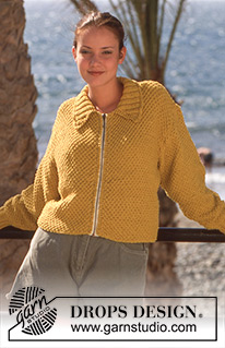 Pineapple Grove / DROPS 50-17 - Knitted Cardigan in DROPS Silke or DROPS Alaska or DROPS Paris