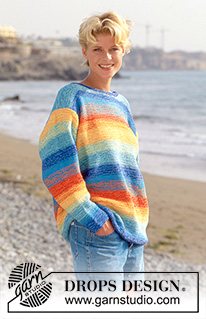 Beach Bliss / DROPS 51-1 - DROPS Sweater in Muskat and Safran