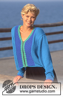 Ocean Cheer / DROPS 51-18 - DROPS Cardigan in Paris.