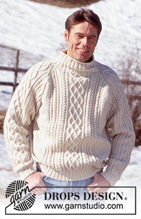Comforting Cables / DROPS 52-7 - DROPS Raglan Sweater for men in Karisma Superwash