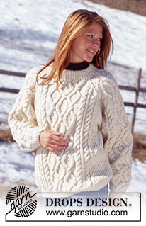 Comforting Cables / DROPS 52-8 - DROPS Sweater in Alaska with raglan sleeves