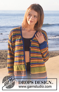 Summers Farewell / DROPS 55-12 - DROPS Cardigan in Tynn Chenille and Cotton Viscose with crochet borders.