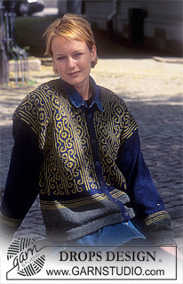 DROPS 57-17 - DROPS jakke i Silke-Tweed med nordisk buer