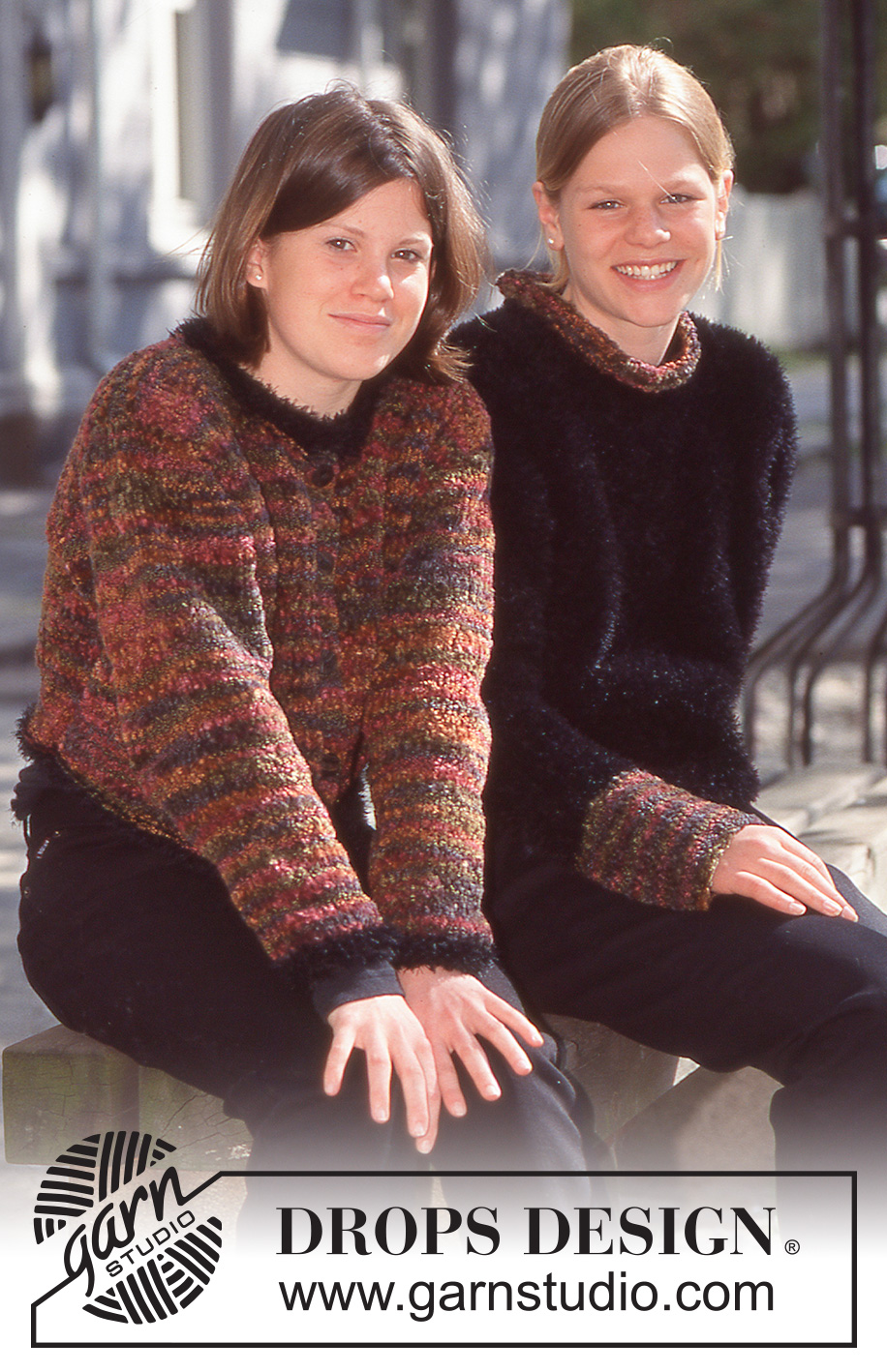 DROPS 57-19 - Rozpinany sweter na drutach, z włóczki DROPS Vamp, z brzegami z włóczki DROPS Pelliza