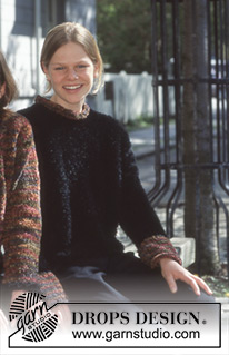 DROPS 57-20 - DROPS Sweater in Pelliza with Borders in Vamp.