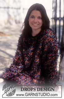 DROPS 57-9 - DROPS Sweater in Popcorn with borders in Pelliza.