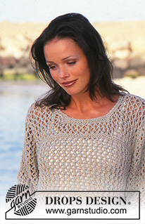 Summer Mesh / DROPS 61-4 - DROPS Sweater with lace pattern.
