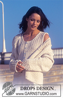 DROPS 61-8 - DROPS Cardigan in Tynn Chenille or Cotton Chenille and Cotton Viscose.  Vest in Cotton Viscose.