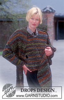 DROPS 62-11 - DROPS V-Neck Sweater and Scarf in Leopard.