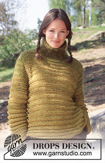 Springs Larches / DROPS 67-1 - Knitted Pullover in DROPS Silke-Tweed or Alpaca and 1 strand DROPS Vienna or 2 strands Brushed Alpaca Silk