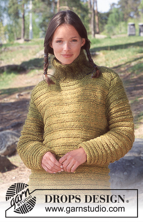 Springs Larches / DROPS 67-1 - Knitted Pullover in DROPS Silke-Tweed or Alpaca and 1 strand DROPS Vienna or 2 strands Brushed Alpaca Silk
