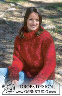 Welcoming Campfire / DROPS 67-10 - DROPS Pullover in Karisma Superwash and Pelliza.