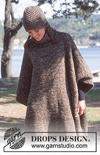 Campfire Comfort / DROPS 67-21 - DROPS Poncho in Karisma Superwash and hat in Alaska