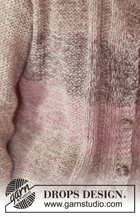 Rita May / DROPS 74-5 - DROPS Cardigan in Silke-Tweed and Vivaldi 