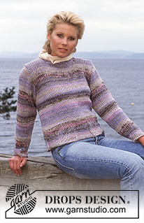 DROPS 76-7 - DROPS Pullover worked with three strands in Silke Tweed, Camelia and Cotton Viscose or three strands Alpaca.