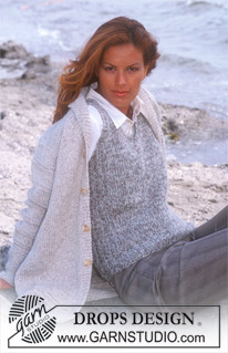 DROPS 76-9 - DROPS Vest and cardigan in Silke-Tweed 
and Vivaldi
