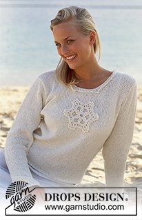 DROPS 78-16 - DROPS jumper in Angora-Tweed with crochet star on front.