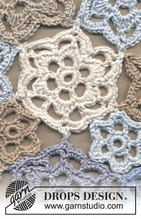 Flowers in the Sky / DROPS 78-19 - DROPS top in Muskat made of crochet flowers.