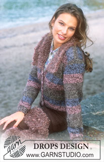 DROPS 79-15 - DROPS Cardigan in Silke-Tweed, Vivaldi and Puddel