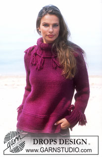 DROPS 79-18 - DROPS Pullover in Snow with fringe
