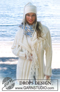 DROPS 79-26 - Cardigan DROPS en “Alaska” y “Vienna”; Gorro en “Alaska” y Bufanda en “Snow”.