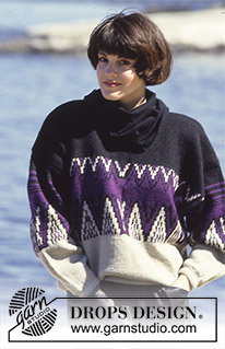 Royal Rhombus / DROPS 8-16 - DROPS jumper in “Karisma Superwash” with triangle pattern. Size S-L.