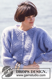 Herringbone Harbour / DROPS 8-4 - Knitted jacket in DROPS Vienna or Melody with pattern on front piece. Size M.