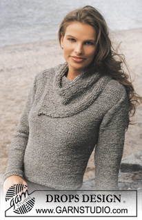 DROPS 80-9 - DROPS Pullover in Passion with large collar