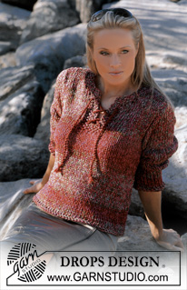 Rustic Rows / DROPS 81-23 - DROPS Pullover in Silke-Tweed and Cotton Viscose