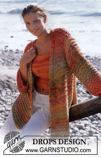 Beach Fires / DROPS 82-11 - DROPS Cardigan and Top in Paris.