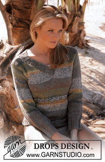 Sea Shade / DROPS 82-14 - DROPS Pullover in Safran and Cotton Viscose.